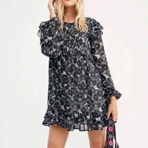 Floral Black and White Free People Dress